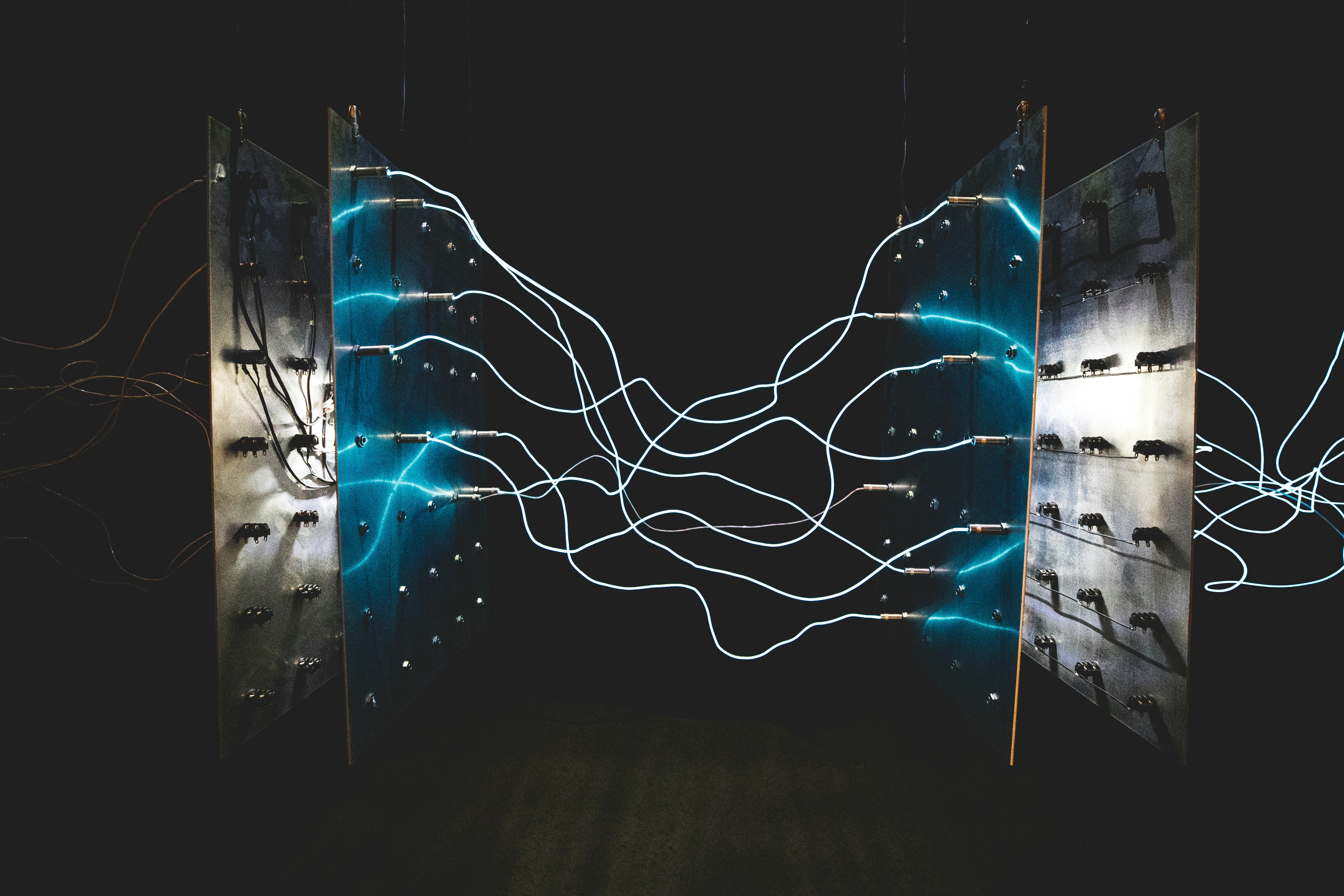 Electricity Spark in the dark Website Header 